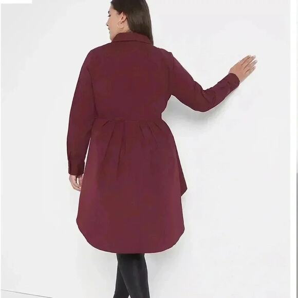 Lane Bryant high low burgundy blouse, high low button down Goth plus size - Picture 2 of 8
